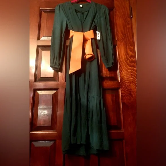 chinese dress ladies Old Navy Green Baby Doll Maxi Dress 4X main image 0